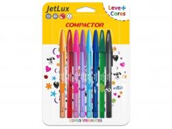 CANETA JET LUX 1.0 CORES BLISTER C/8 UN